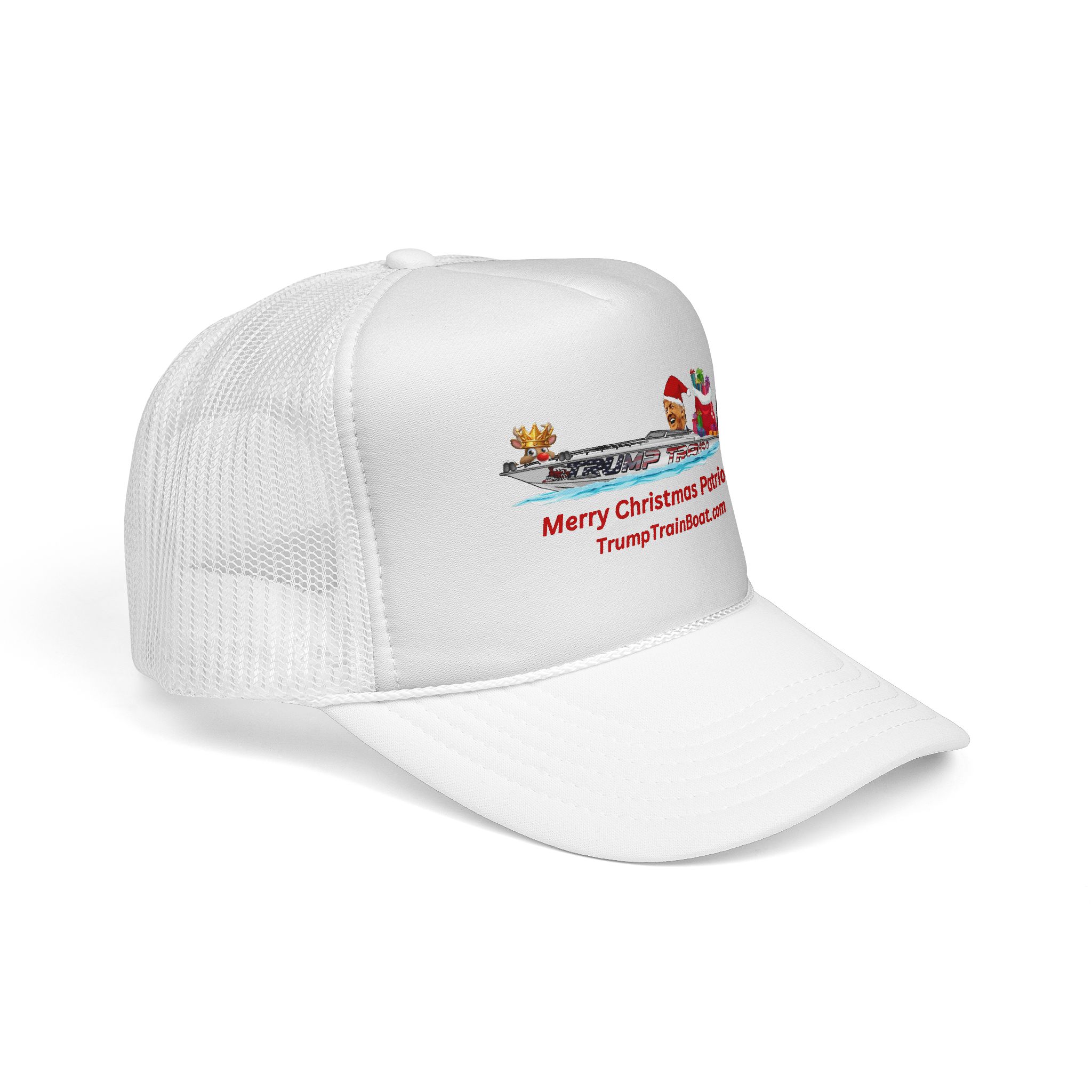 Merry Christmas Patriots Mesh Trucker Hat - Image 47