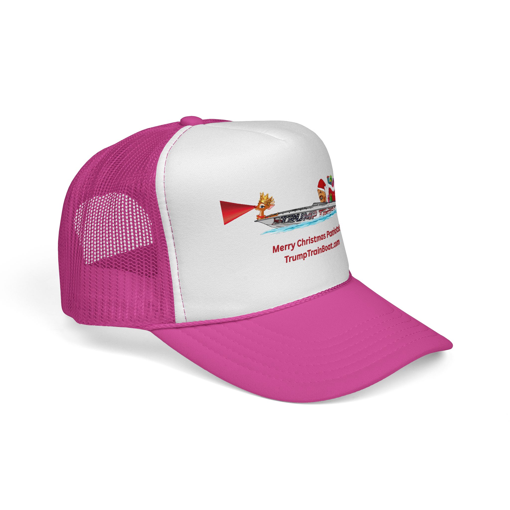 Merry Christmas Patriots & Rudolph Mesh Truckers Hat - Image 26