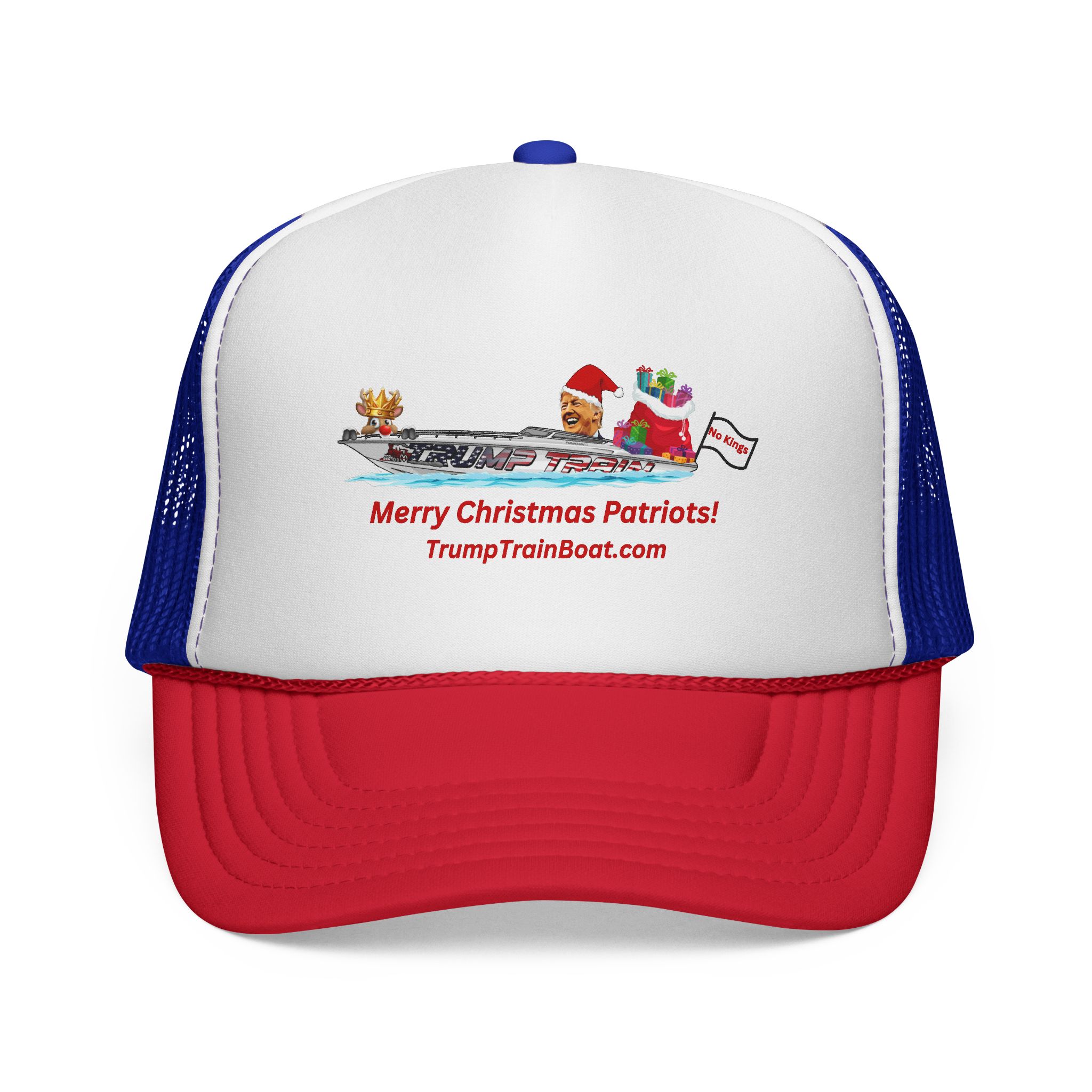 Merry Christmas Patriots Mesh Trucker Hat - Image 7