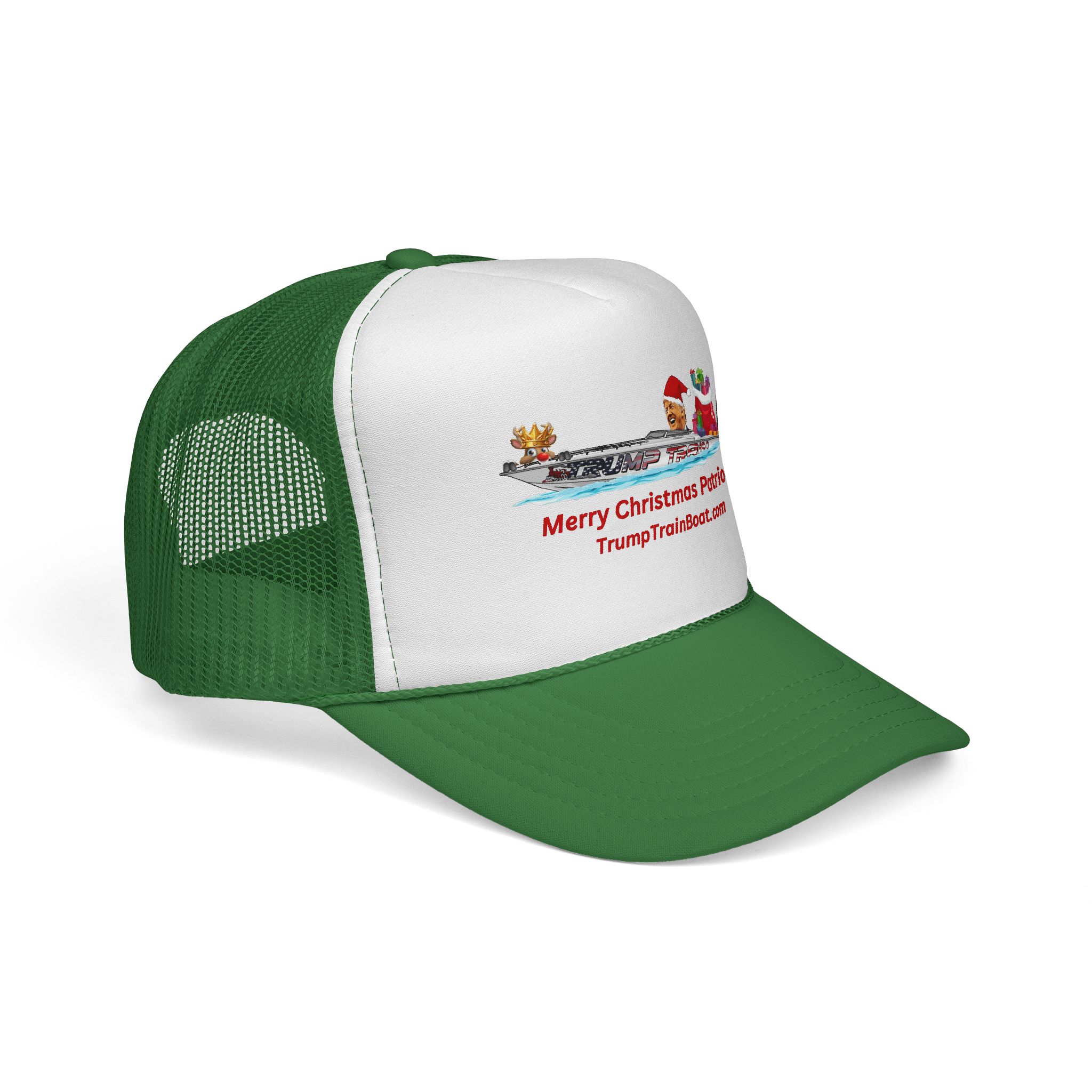 Merry Christmas Patriots Mesh Trucker Hat - Image 3