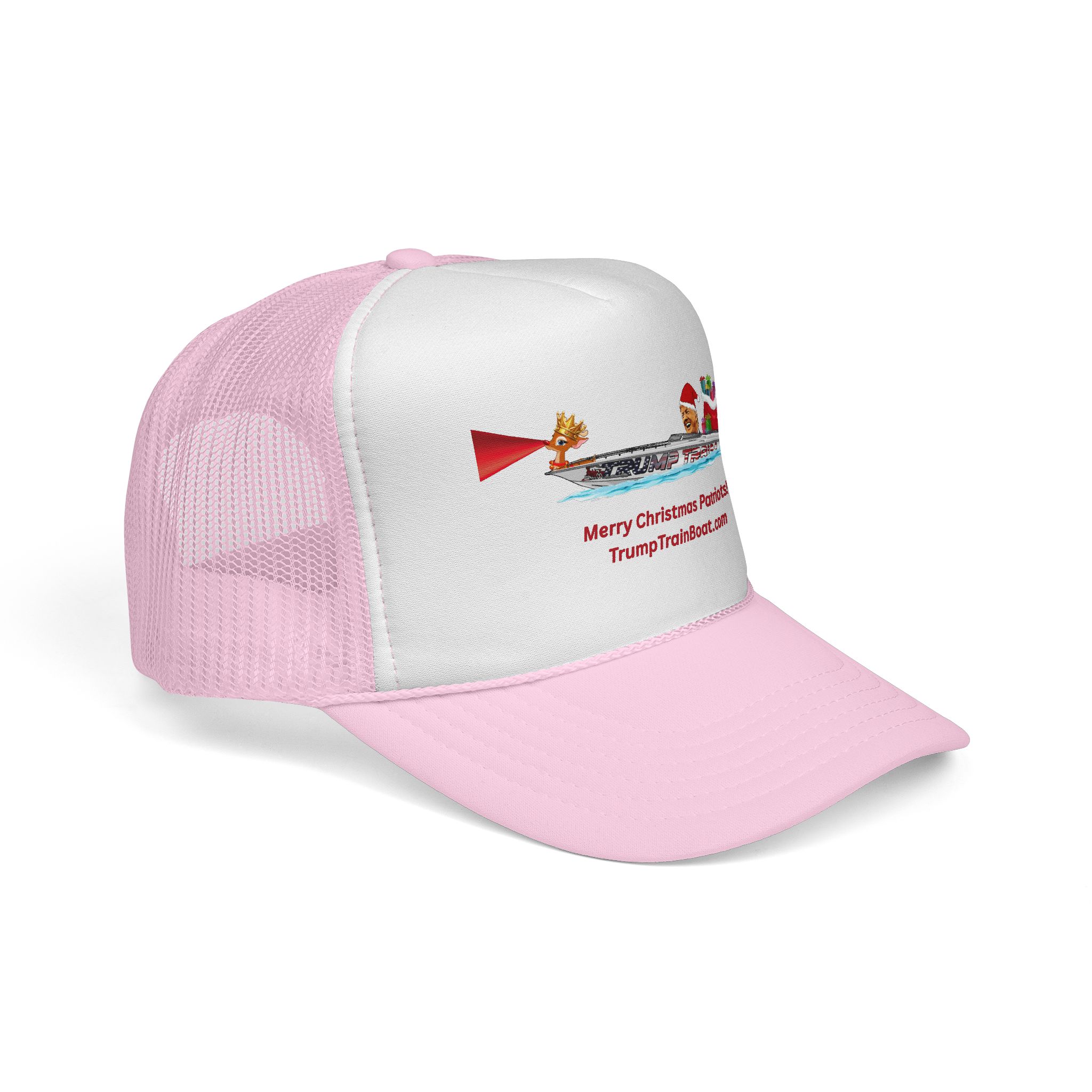 Merry Christmas Patriots & Rudolph Mesh Truckers Hat - Image 30