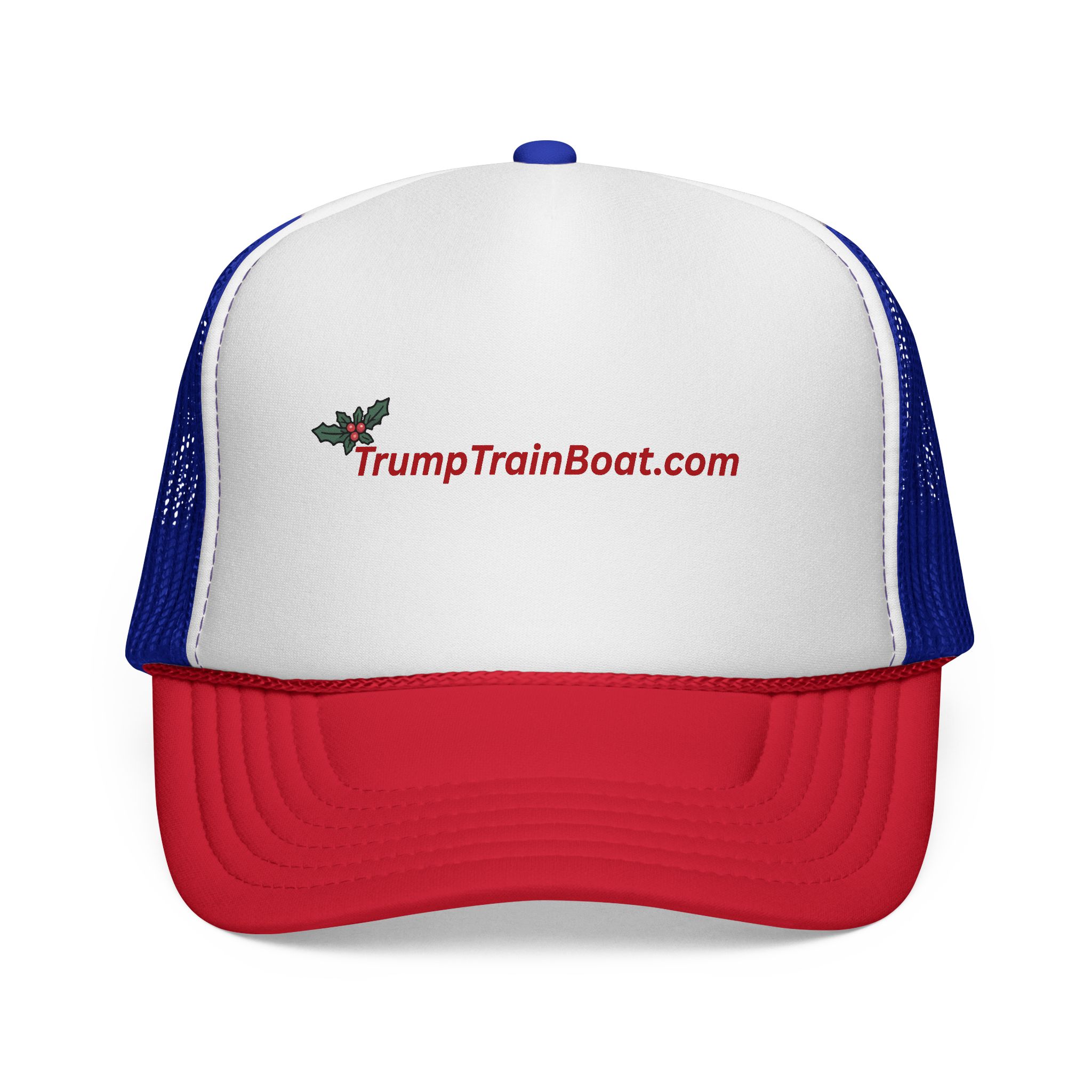 Christmas Holly Branch Mesh Trucker Hat - Image 42