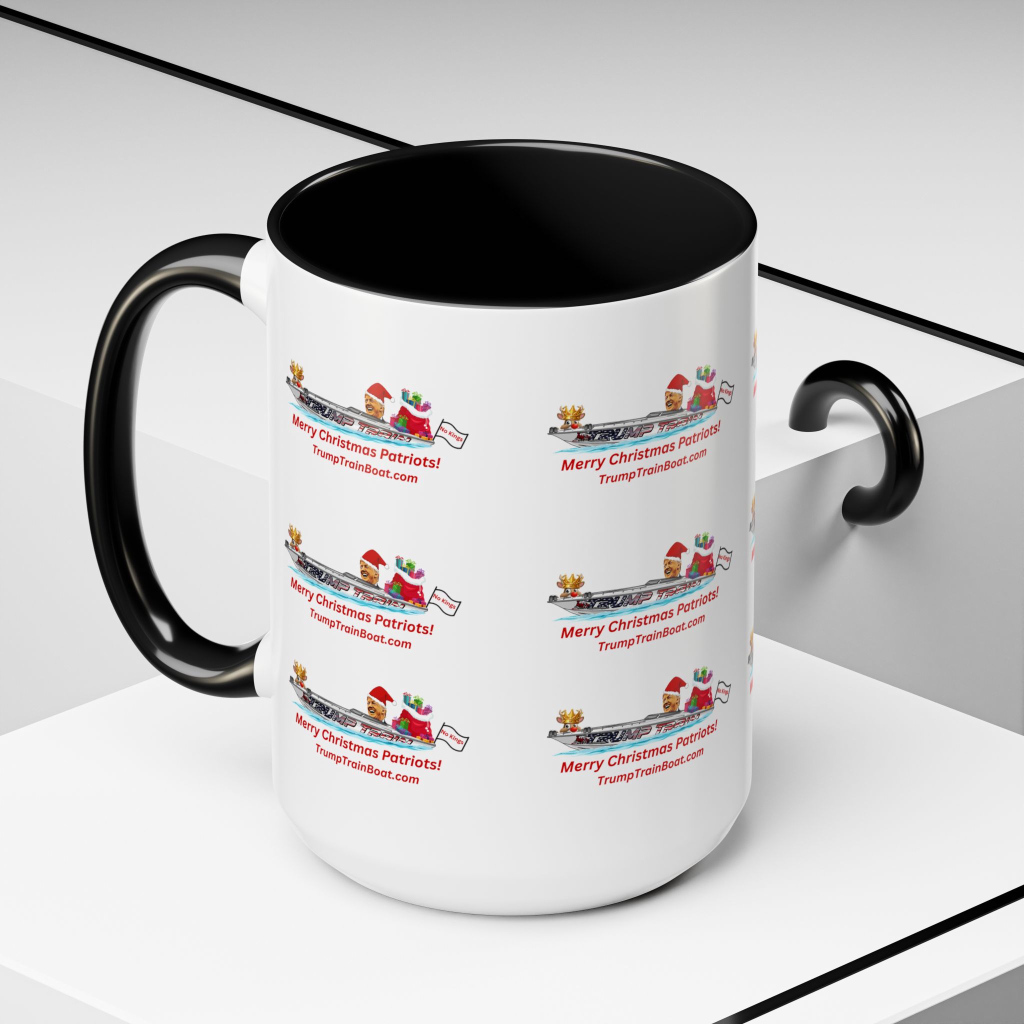 Merry Christmas Patriot Pattern Coffee Mug - Image 11