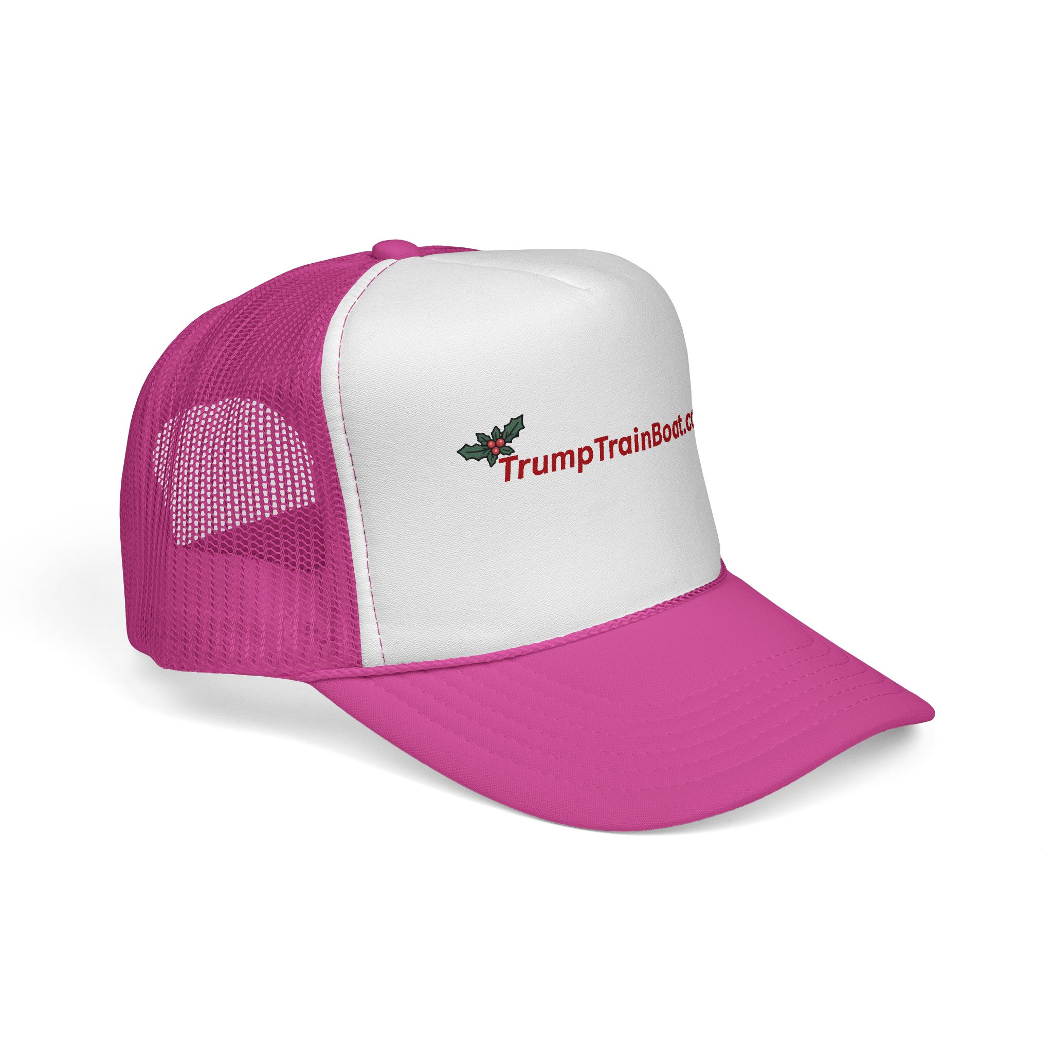 Christmas Holly Branch Mesh Trucker Hat - Image 3
