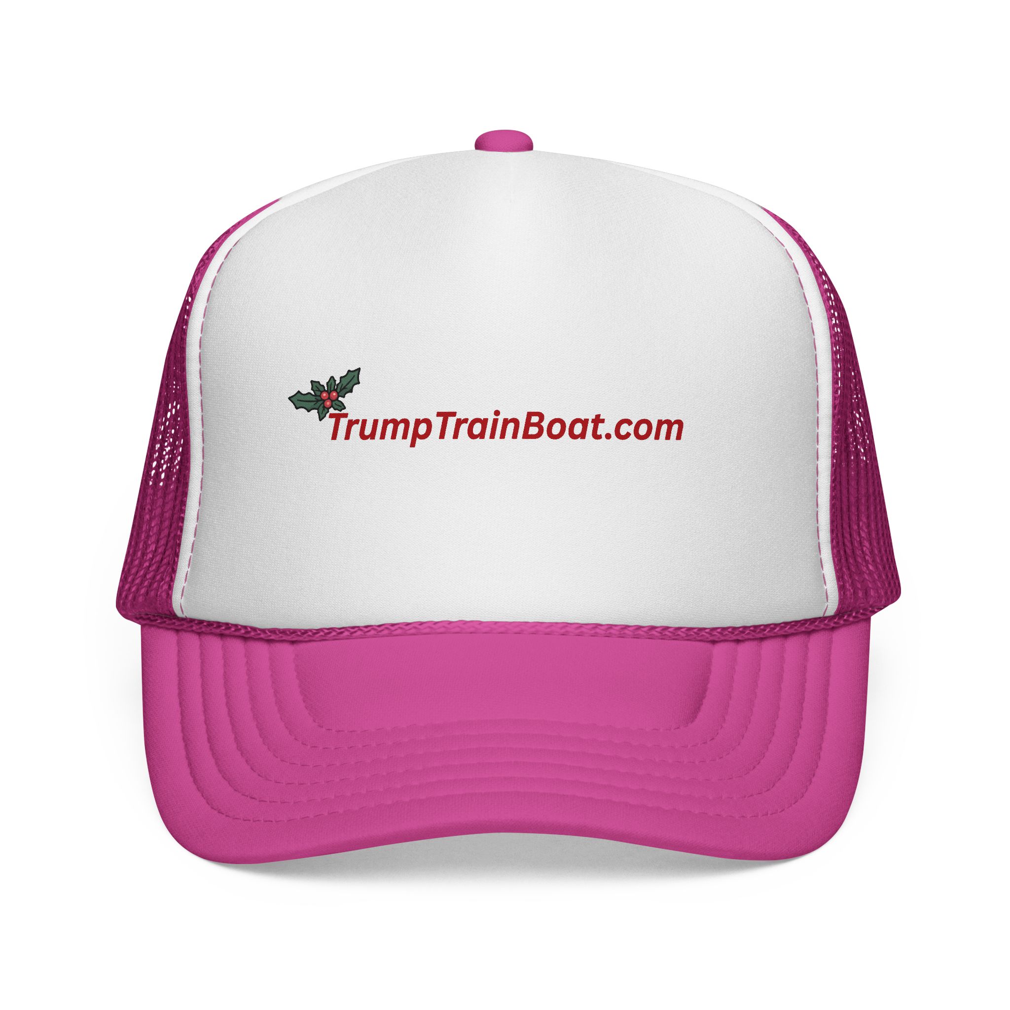 Christmas Holly Branch Mesh Trucker Hat - Image 2