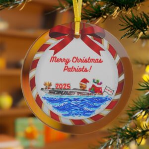 2025 Trump Train Boat Glass Ornament