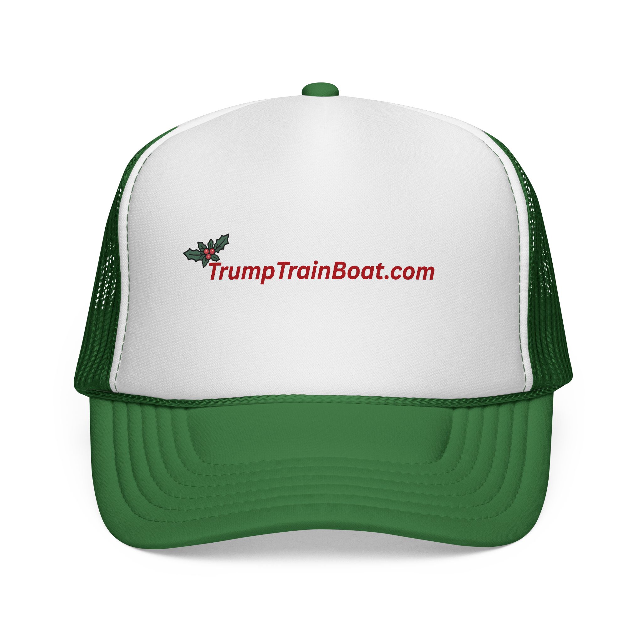 Christmas Holly Branch Mesh Trucker Hat - Image 8