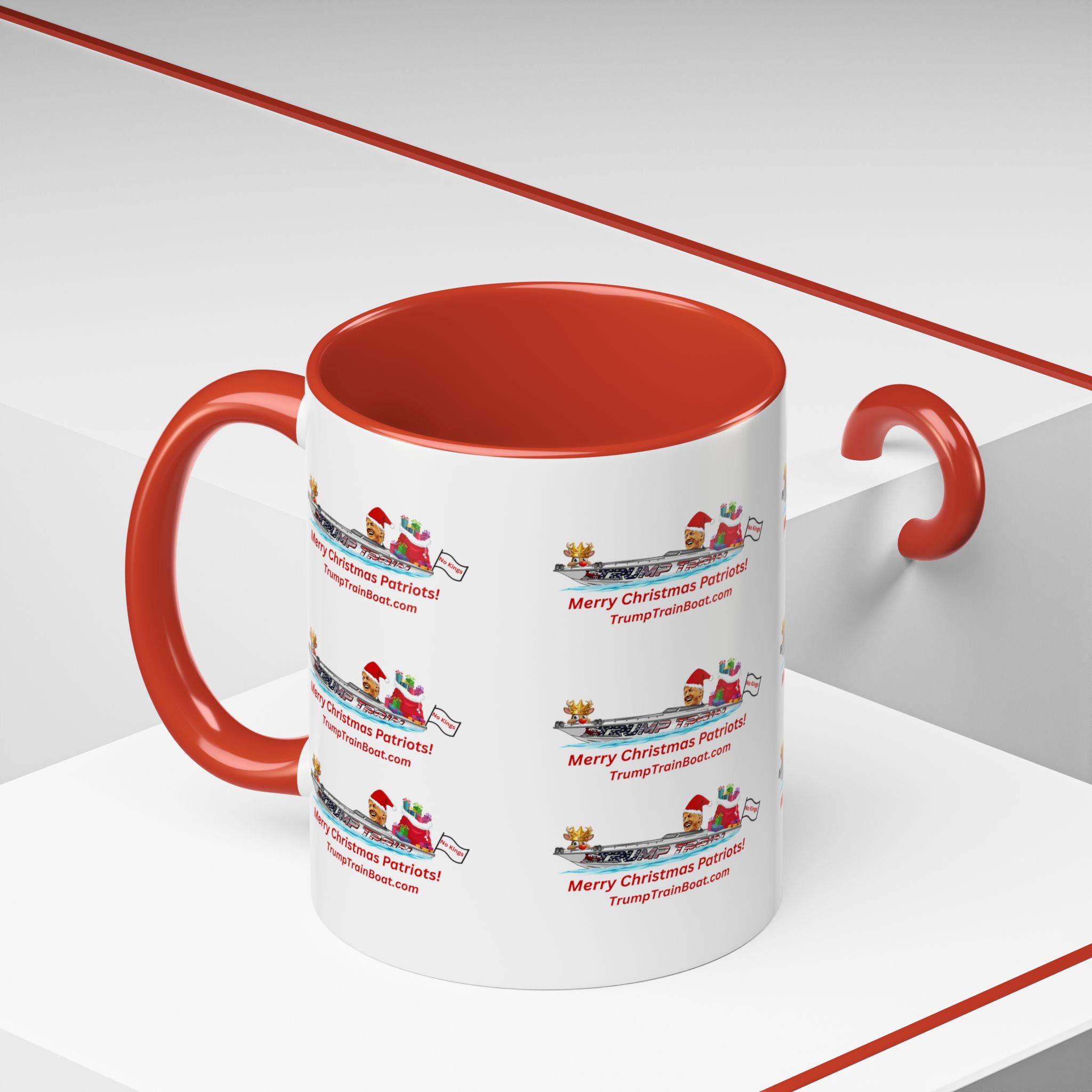 Merry Christmas Patriot Pattern Coffee Mug - Image 2