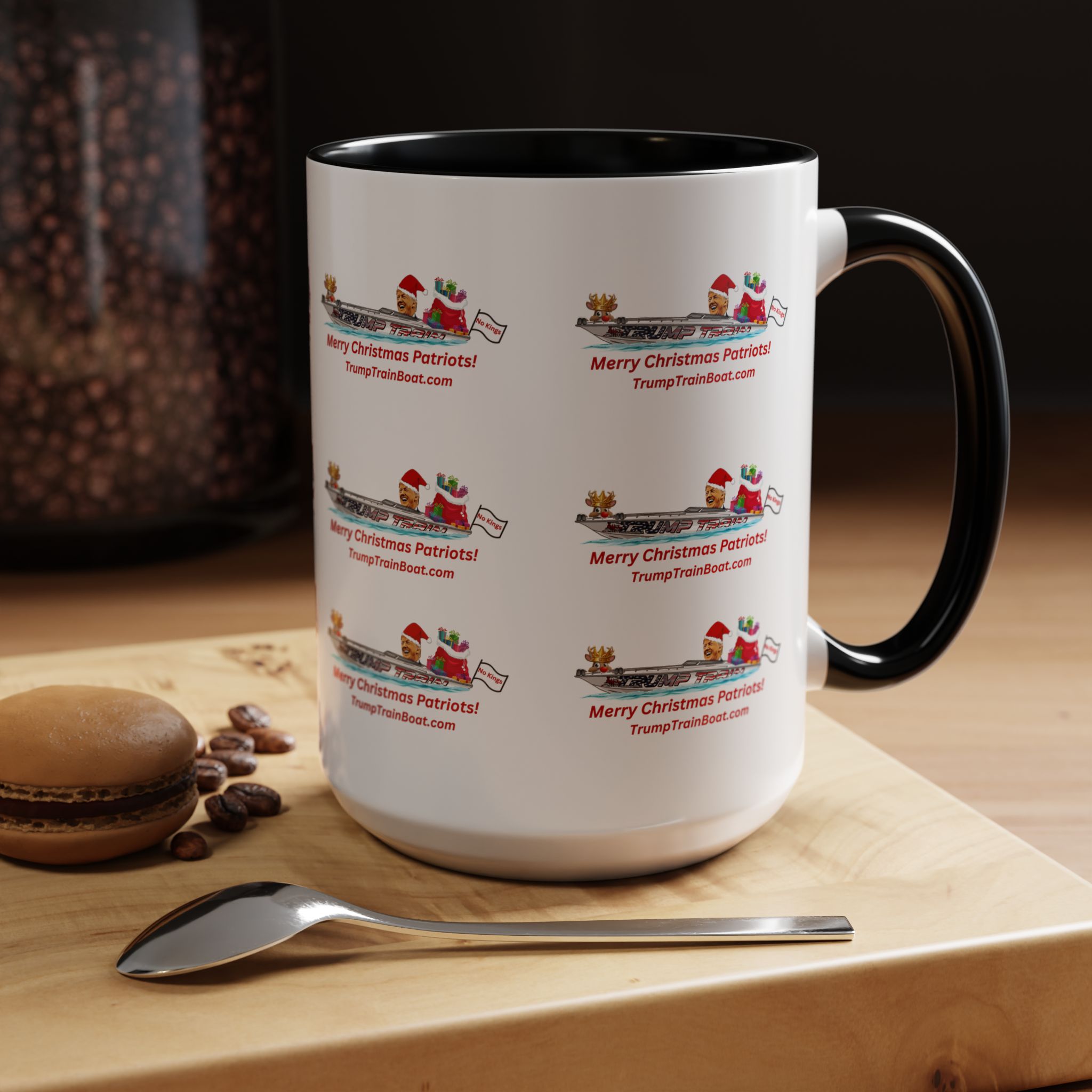 Merry Christmas Patriot Pattern Coffee Mug - Image 12