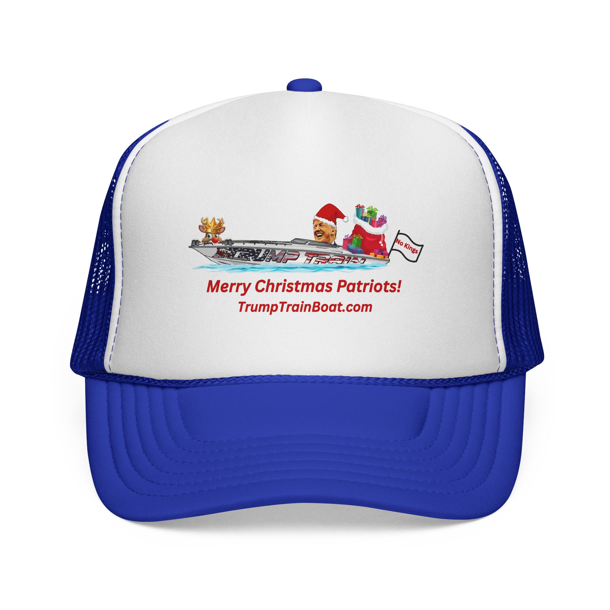 Merry Christmas Patriots Mesh Trucker Hat - Image 21