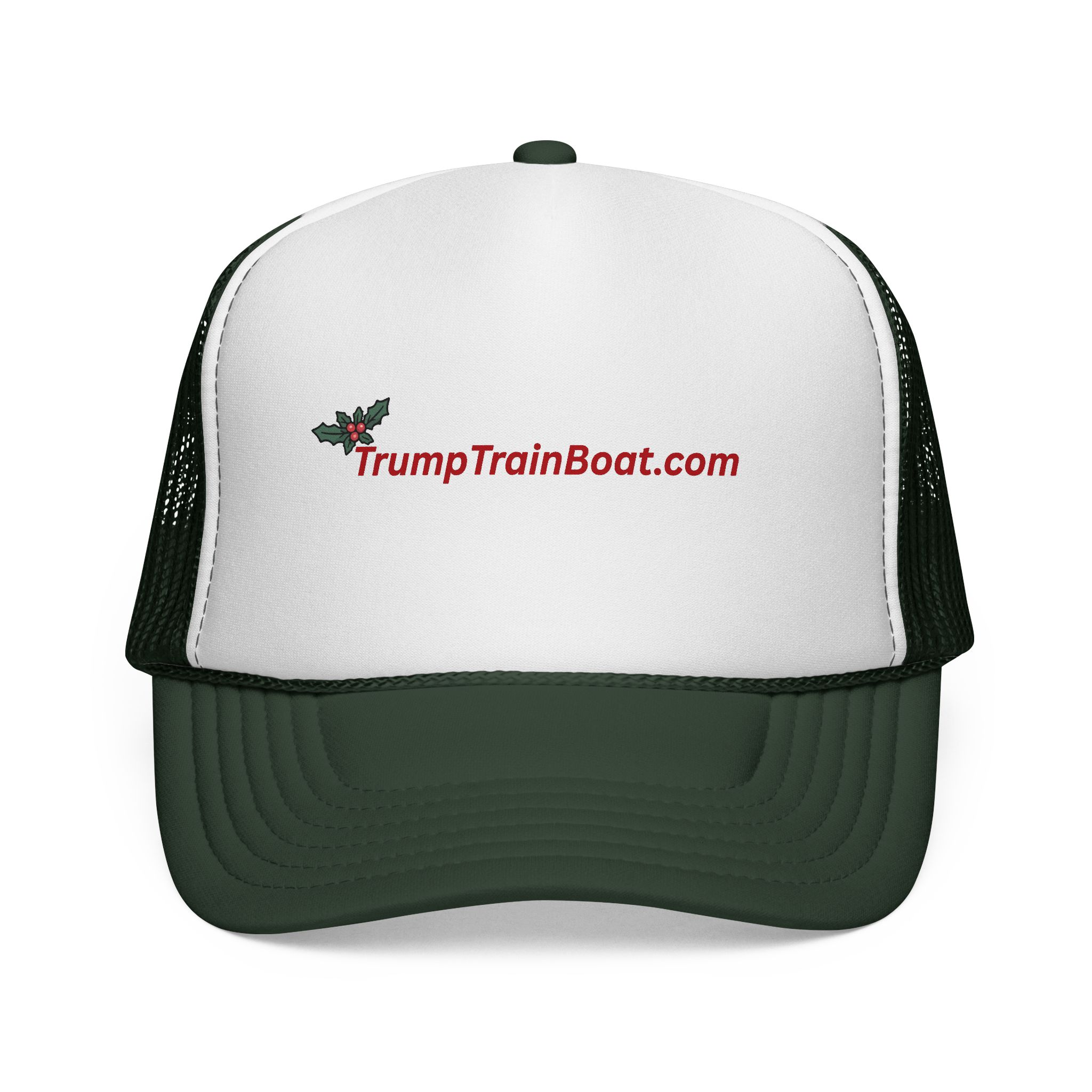 Christmas Holly Branch Mesh Trucker Hat - Image 12