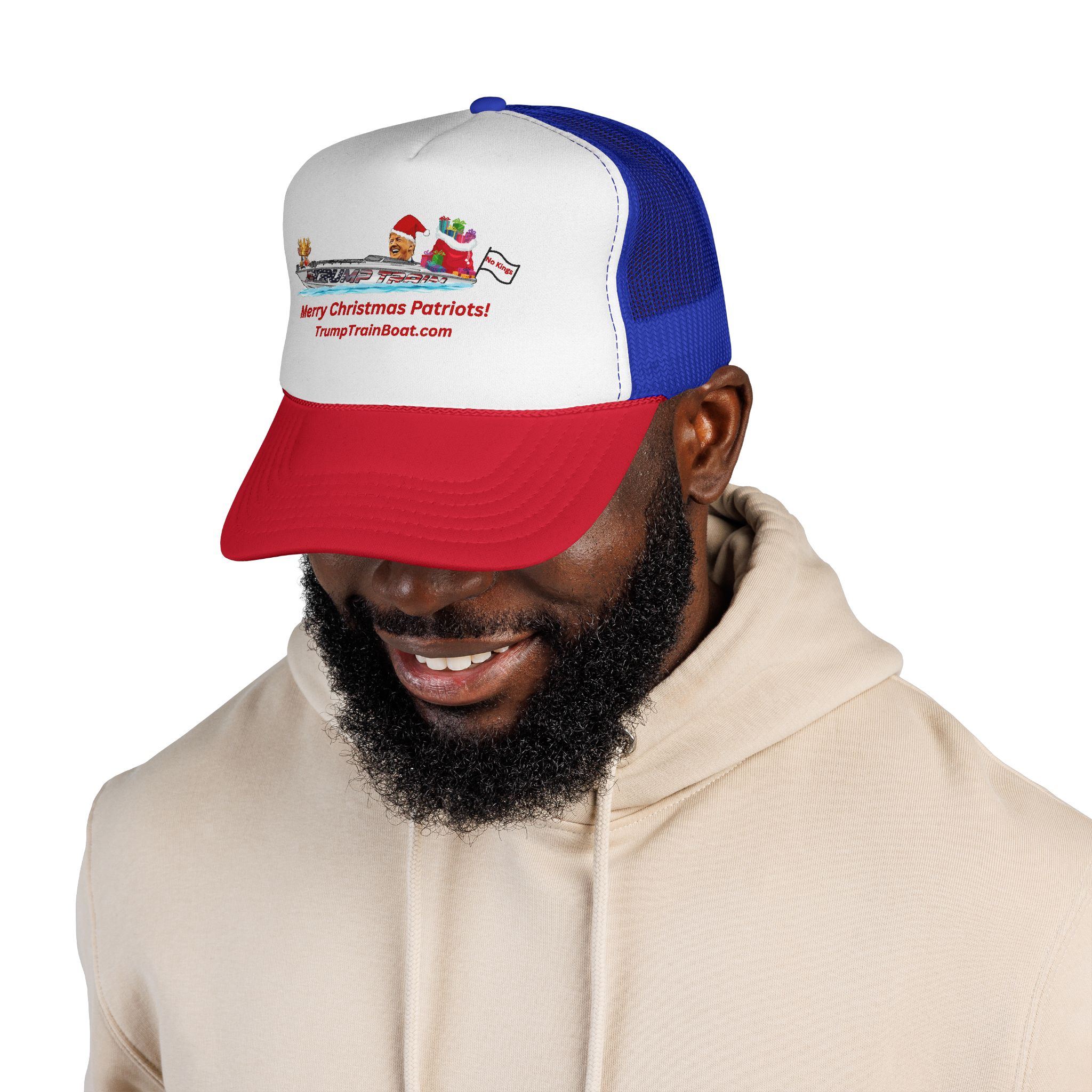 Merry Christmas Patriots Mesh Trucker Hat - Image 6