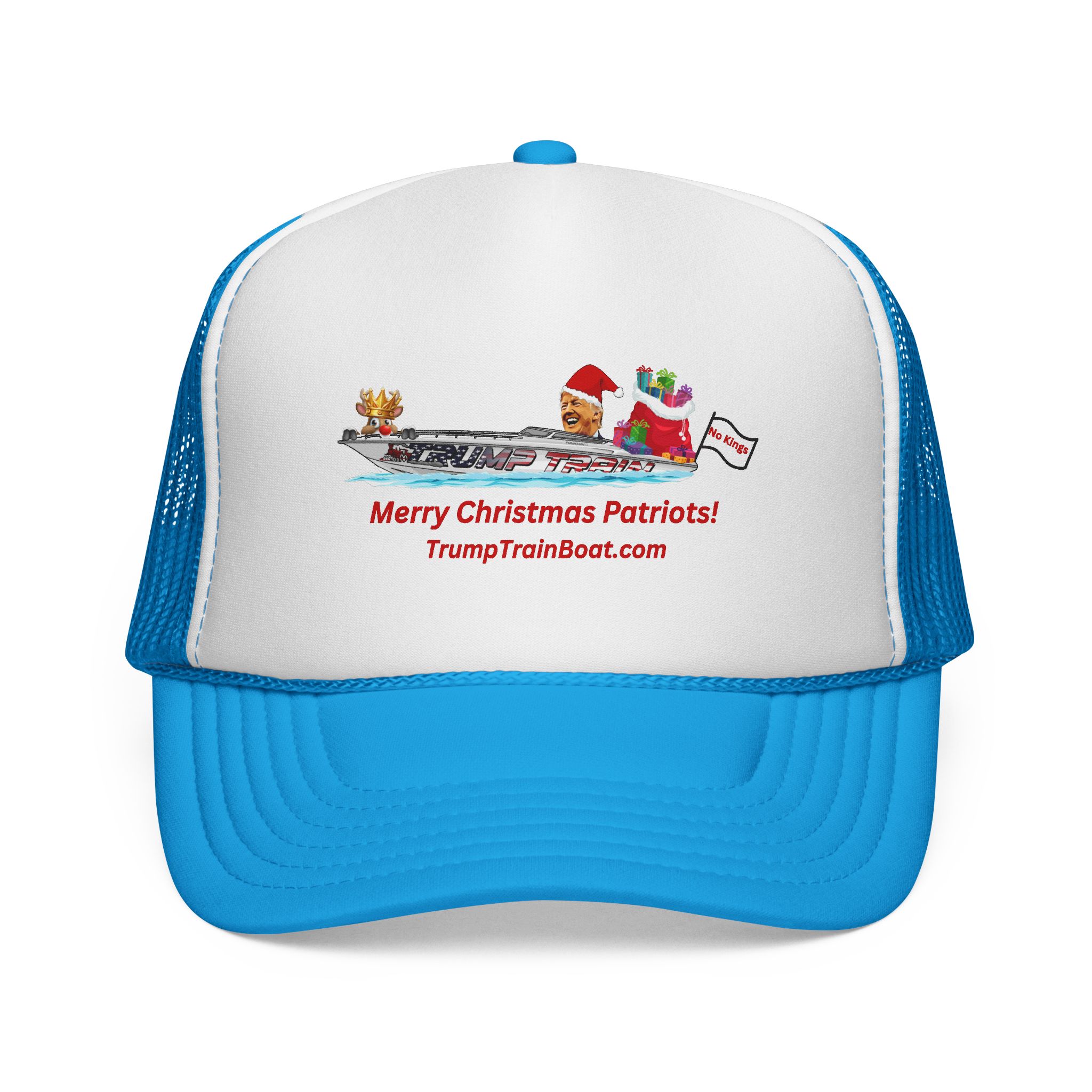 Merry Christmas Patriots Mesh Trucker Hat - Image 16
