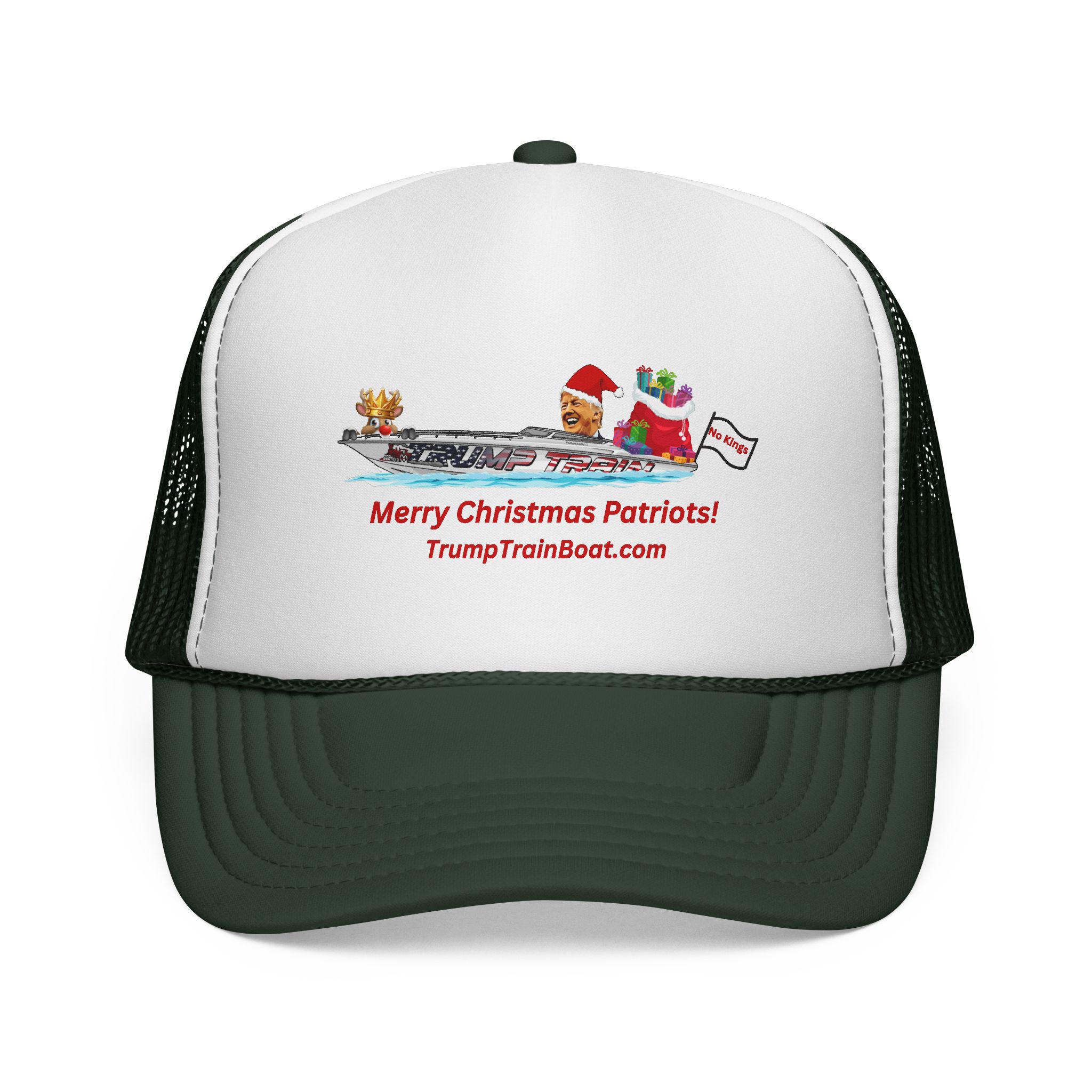 Merry Christmas Patriots Mesh Trucker Hat - Image 11