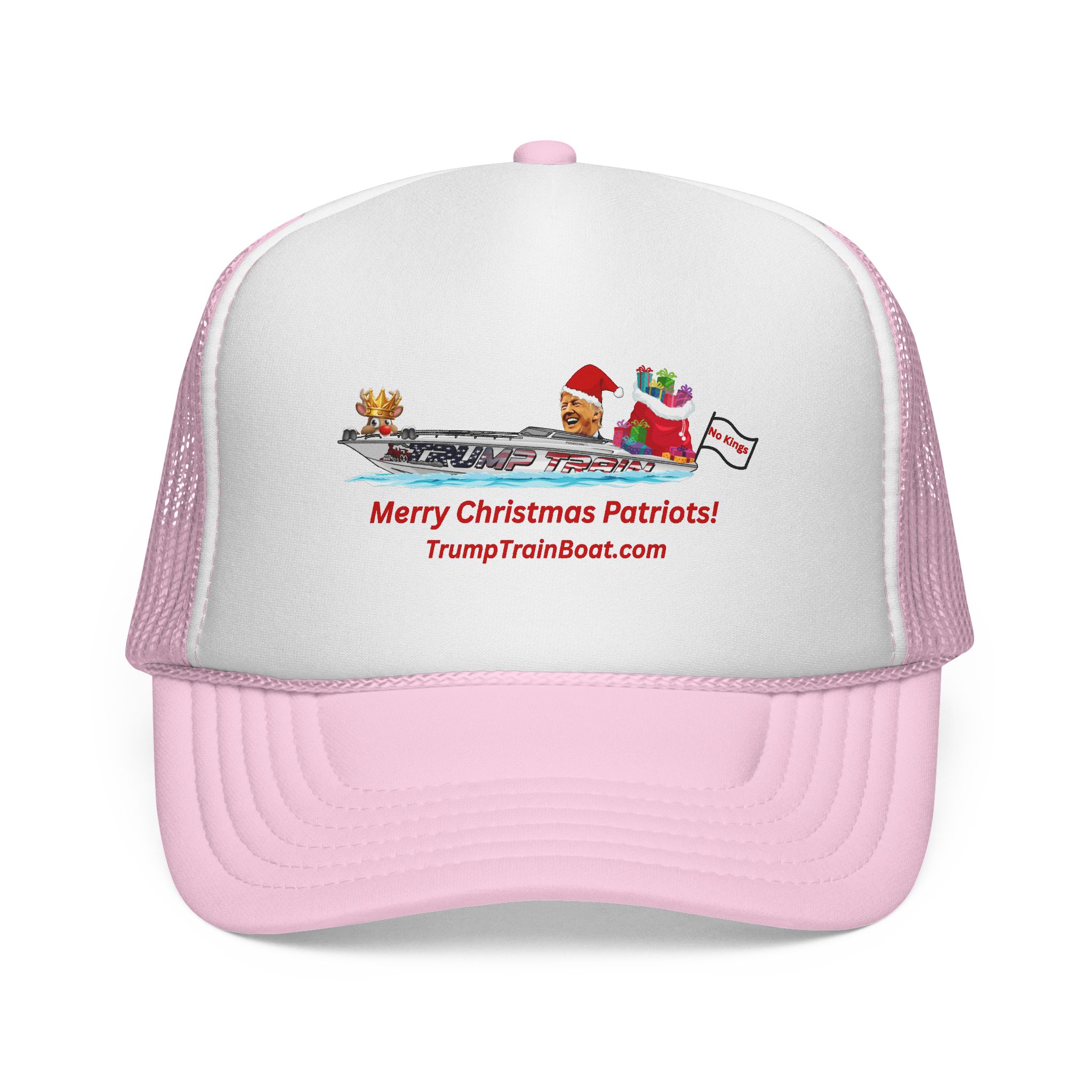 Merry Christmas Patriots Mesh Trucker Hat - Image 41