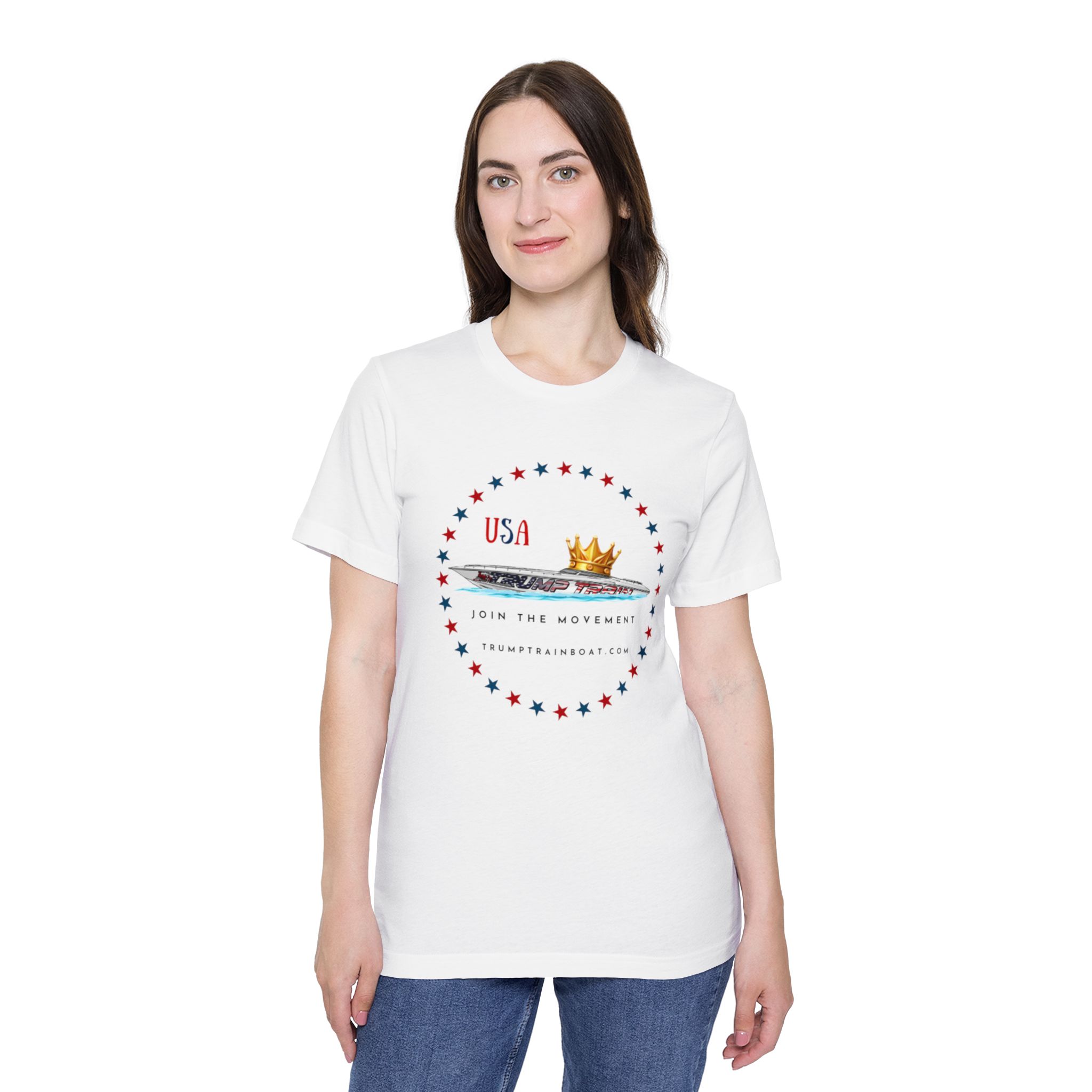 Crowned Trump Train Boat Graphic Tee - Image 5