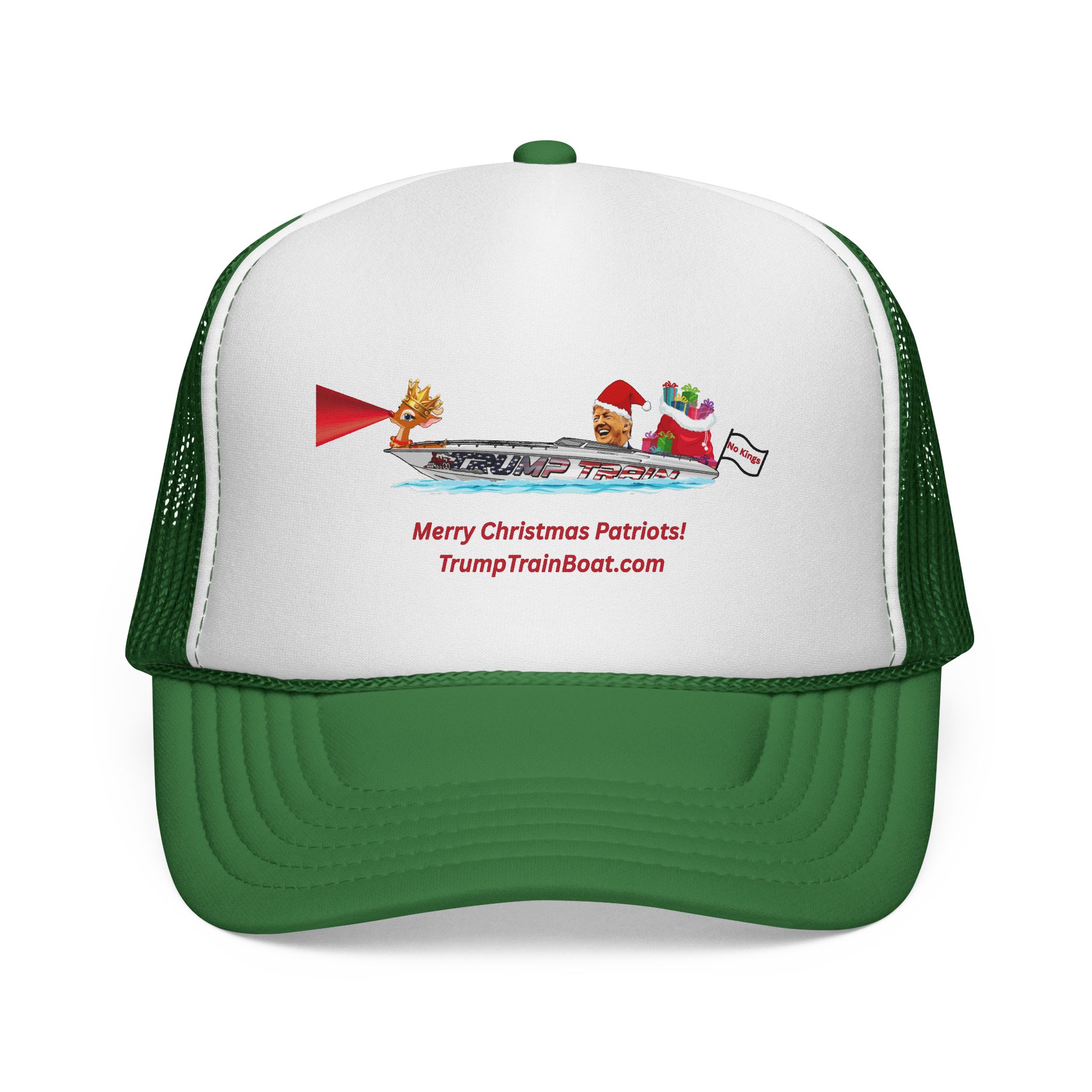 Merry Christmas Patriots & Rudolph Mesh Truckers Hat