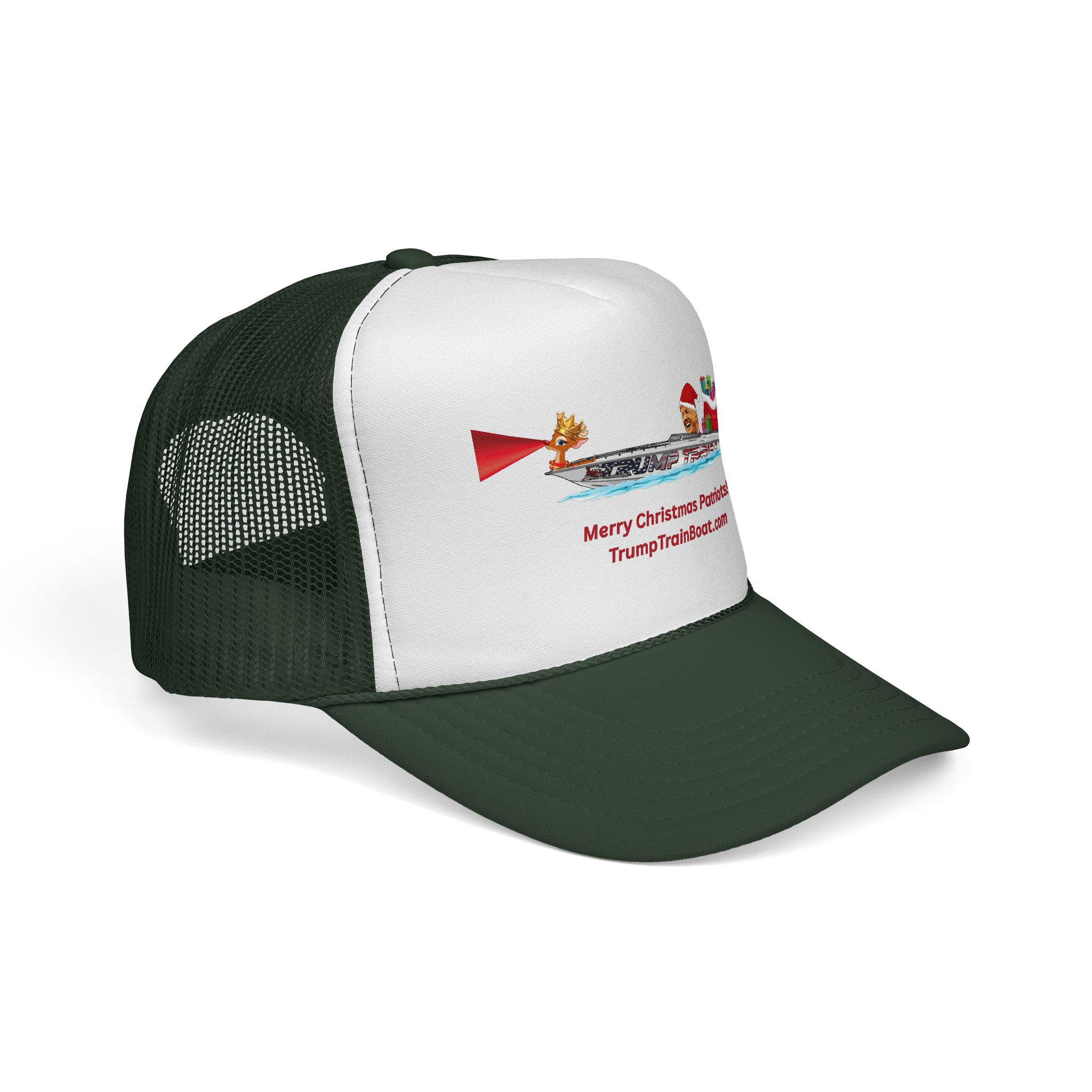 Merry Christmas Patriots & Rudolph Mesh Truckers Hat - Image 6