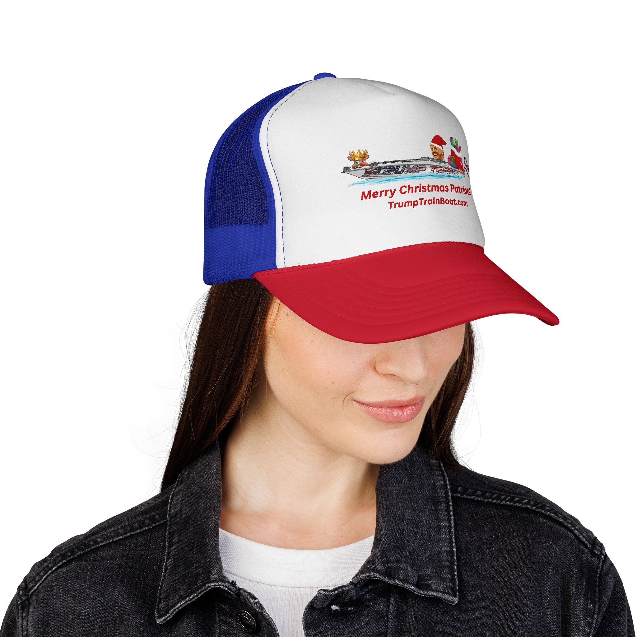 Merry Christmas Patriots Mesh Trucker Hat - Image 10