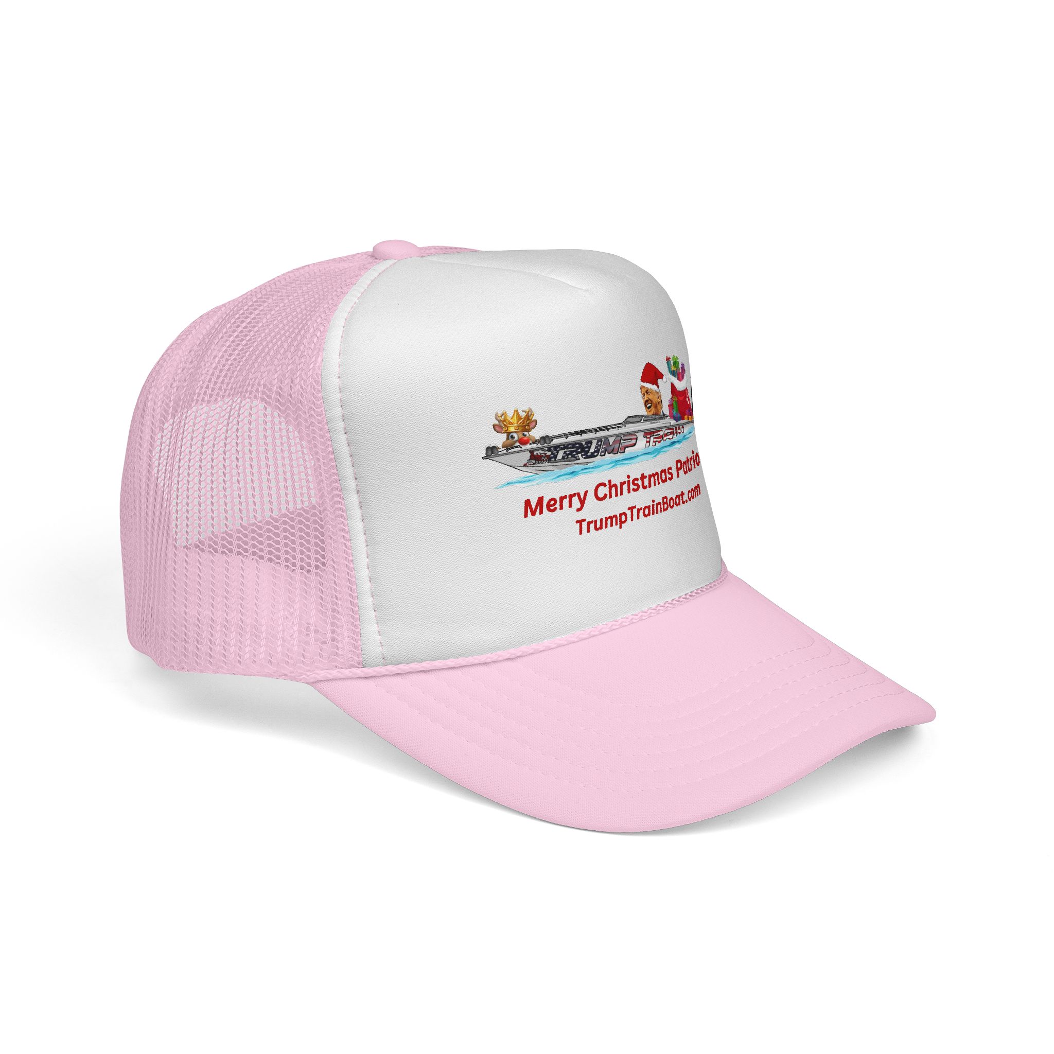 Merry Christmas Patriots Mesh Trucker Hat - Image 42