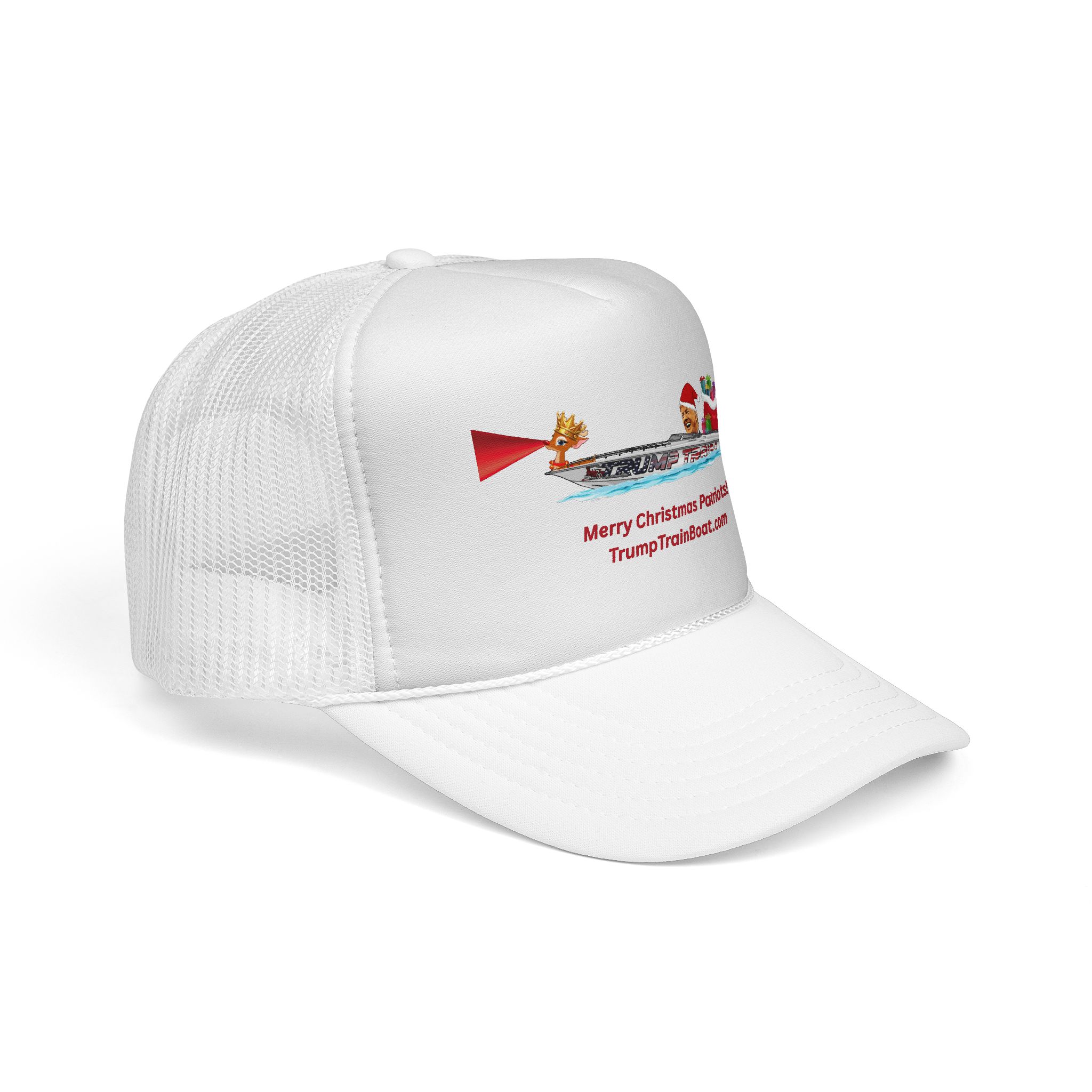Merry Christmas Patriots & Rudolph Mesh Truckers Hat - Image 38